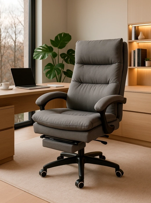 Компьютерное кресло Rapid, с подножкой для ног, серое