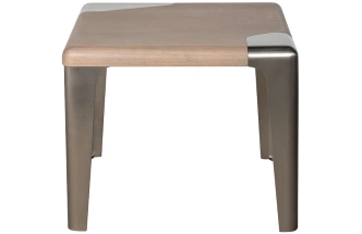 Журнальный стол Smooth, 60x60x50, МДФ, шпон, светло-коричневый / латунь 