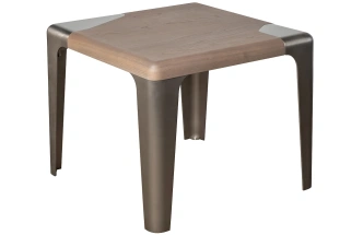 Журнальный стол Smooth, 60x60x50, МДФ, шпон, светло-коричневый / латунь 