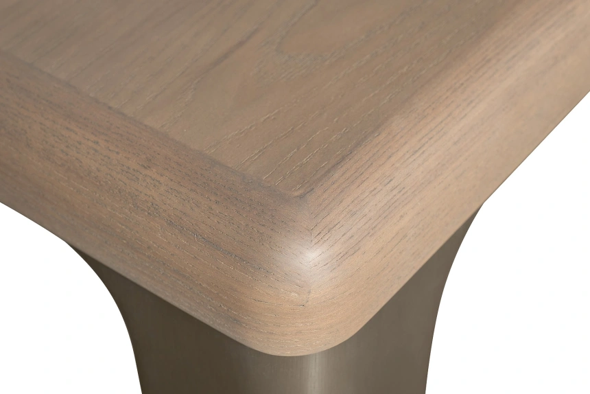 Журнальный стол Smooth, 60x60x50, МДФ, шпон, светло-коричневый / латунь 