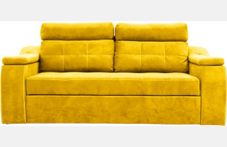 Диван прямой Бруно, Catania lemon, нить белая