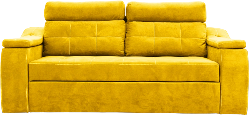 Диван прямой Бруно, Catania lemon, нить белая