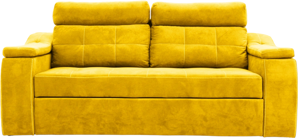 Диван прямой Бруно, Catania lemon, нить белая