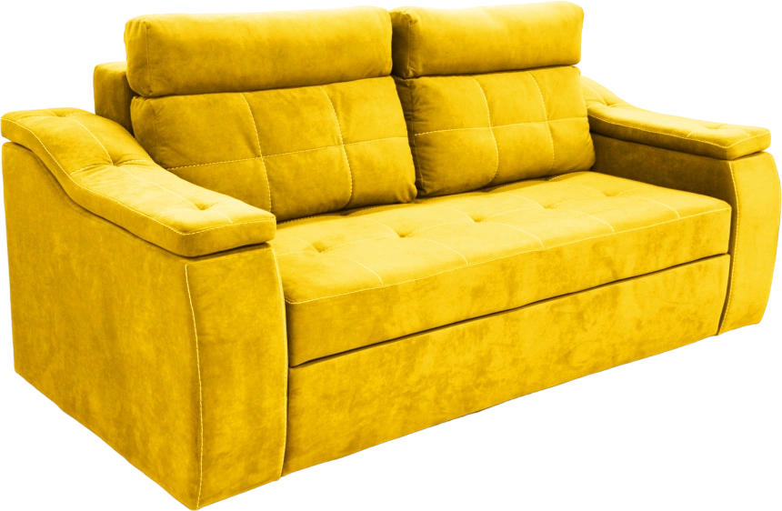 Диван прямой Бруно, Catania lemon, нить белая