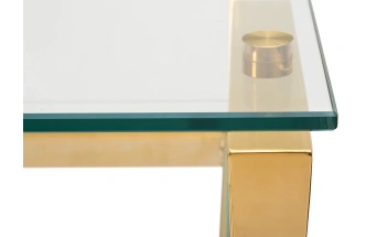 Стол письменный GY-07910, прозрачный / золото
