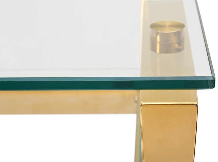 Стол письменный GY-07910, прозрачный / золото 