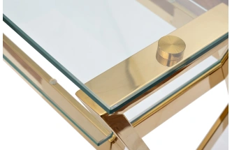 Стол письменный GY-07910, прозрачный / золото