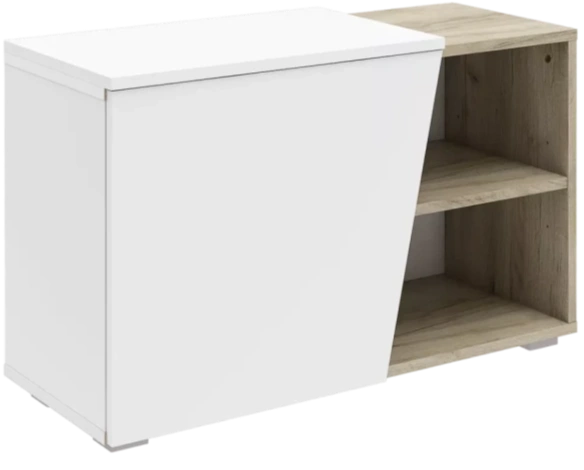 Тумба для обуви Одри, 80x49,6x33,3 Дуб крафт/Белый