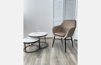 Стул Alabama, мягкий, Bluvel-40 Beige, велюр, черный каркас