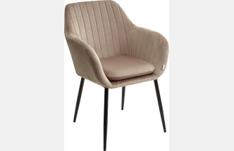 Стул Alabama, мягкий, Bluvel-40 Beige, велюр, черный каркас