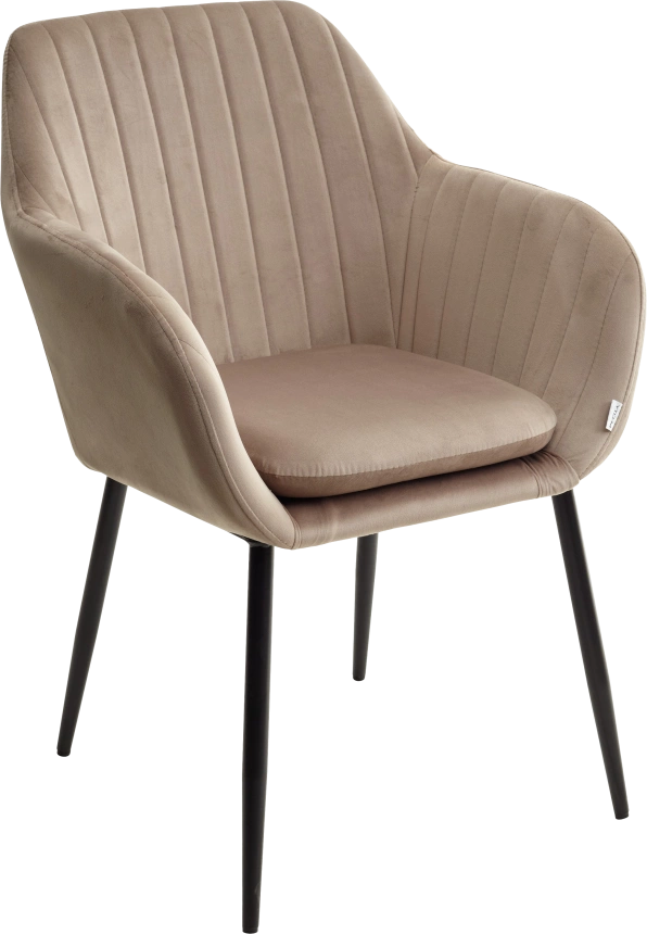 Стул Alabama, мягкий, Bluvel-40 Beige, велюр, черный каркас