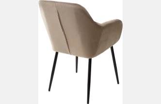 Стул Alabama, мягкий, Bluvel-40 Beige, велюр, черный каркас