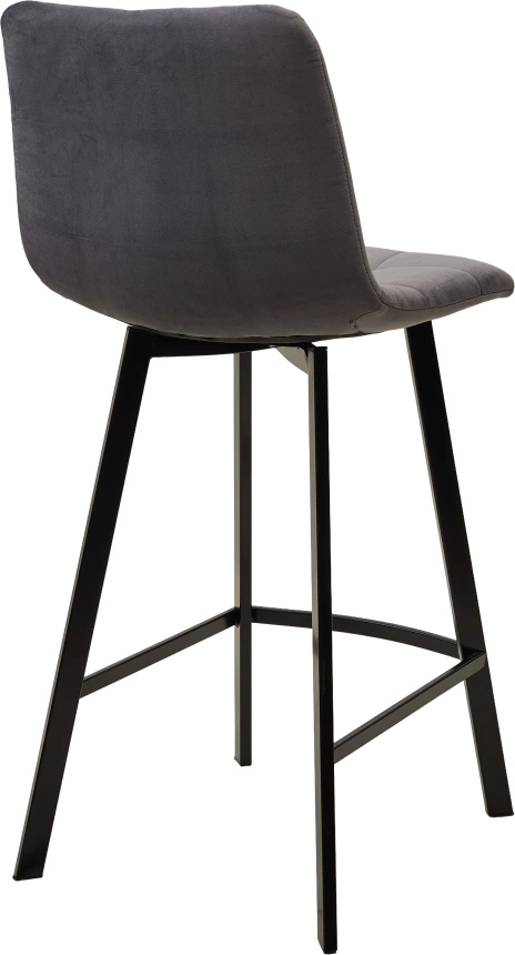 Полубарный стул Chilli-QB Square, серый #27, велюр, черный каркас (H=66cm)