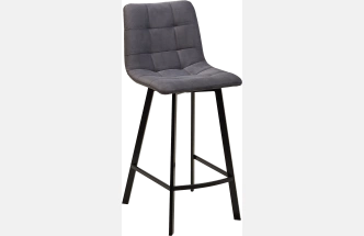 Полубарный стул Chilli-QB Square, серый #27, велюр, черный каркас (H=66cm)