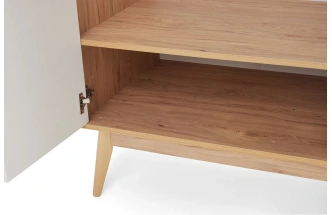 Комод 1200 Калгари, широкий, дуб светлый / белый матовый