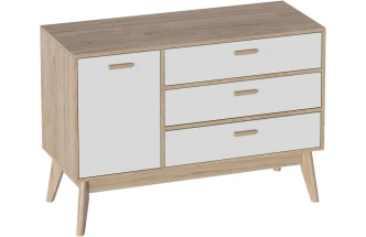 Комод 1200 Калгари, широкий, дуб светлый / белый матовый