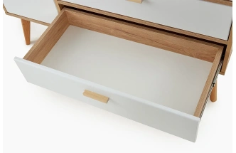 Комод 1200 Калгари, широкий, дуб светлый / белый матовый