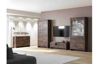 Шкаф-витрина двухдверный Мальта, со стеклом, таксония