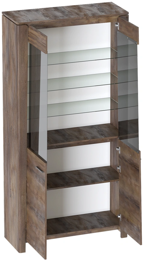 Шкаф-витрина двухдверный Мальта, со стеклом, таксония