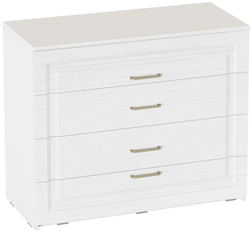 Комод Манхэттен, с четырьмя ящиками, белый аляска / айс 06