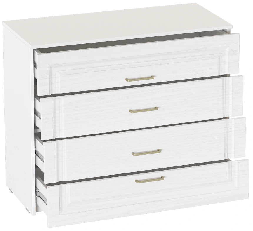 Комод Манхэттен, с четырьмя ящиками, белый аляска / айс 06