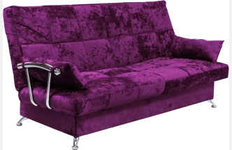 Диван прямой Финка Хром, Plush purple velvet
