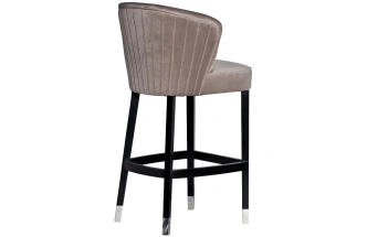 Барный стул 48MY-4115-B PEG, велюр, жемчужно-серый