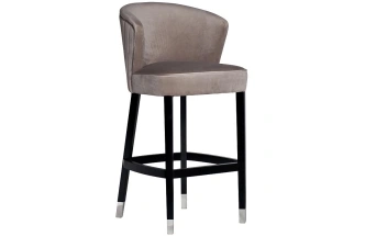 Барный стул 48MY-4115-B PEG, велюр, жемчужно-серый