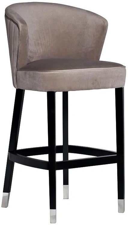 Барный стул 48MY-4115-B PEG, велюр, жемчужно-серый