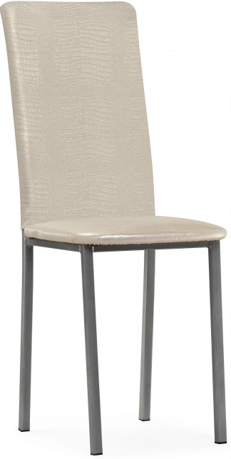 Стул Bozanak, на металлокаркасе, жемчуг / крокодил экокожа/ светлый мусс