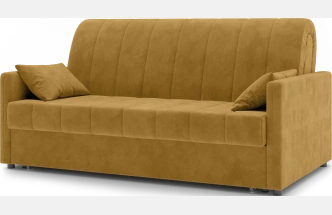 ​Диван прямой Хилтон 160, модель 139, Ultra Mustard​ (соломенный​) / венге