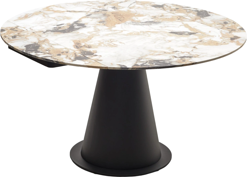 Кухонный стол раздвижной Teramo 135, Gloss Grand Jade Solid Ceramic, керамика, поворотн.механизм, Черный каркас