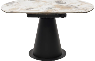 Кухонный стол раздвижной Teramo 135, Gloss Grand Jade Solid Ceramic, керамика, поворотн.механизм, Черный каркас