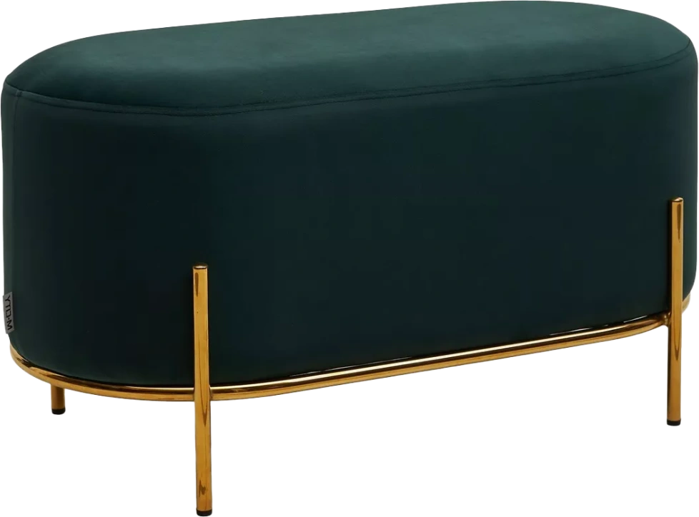 Пуф Zen, Bluvel-78 зеленый, велюр / золотой каркас