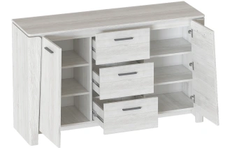 Тумба Мальта, с полками и ящиками, дуб винтерберг 