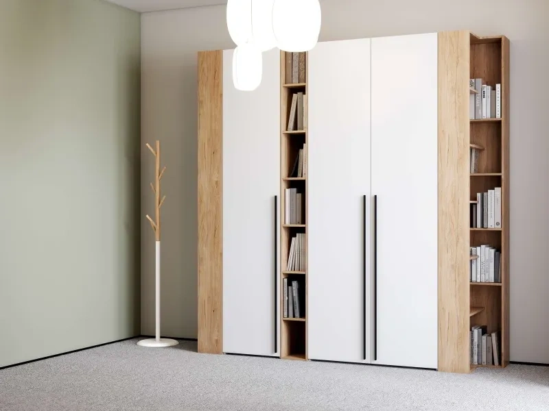 Шкаф однодверный Ренн, распашной с полками, белый Аляска WML