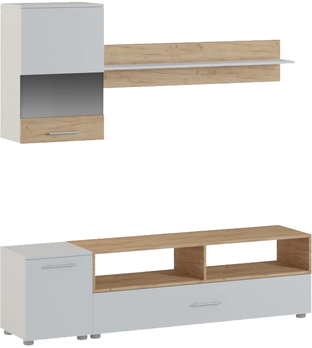 Стенка Алонсо, белая / дуб золотой