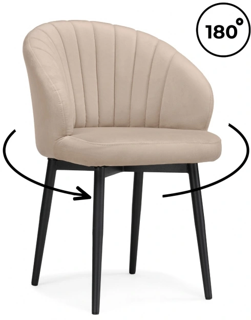 Стул Бэнбу, мягкий, поворотный, MR-26 / черный