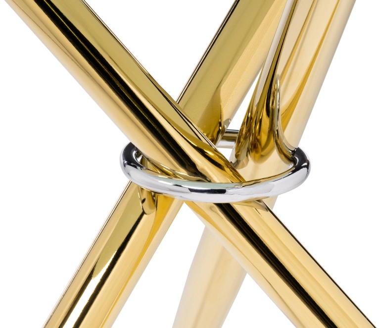 Кухонный стол Rock, 80х80х75, стекло, white / gold