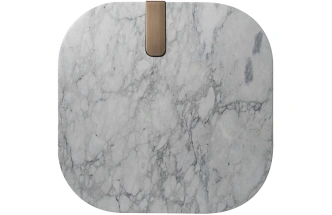 Журнальный стол Brandon, 100x100x30, мрамор, белый мрамор / латунь