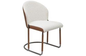 Стул 160KD-80070, мягкий, экокожа, кремовый / терракота