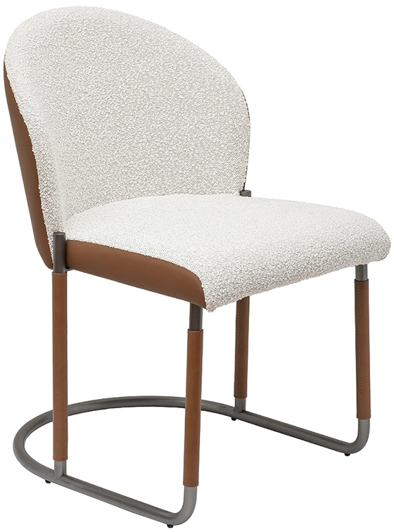  Стул 160KD-80070, мягкий, экокожа, кремовый / терракота