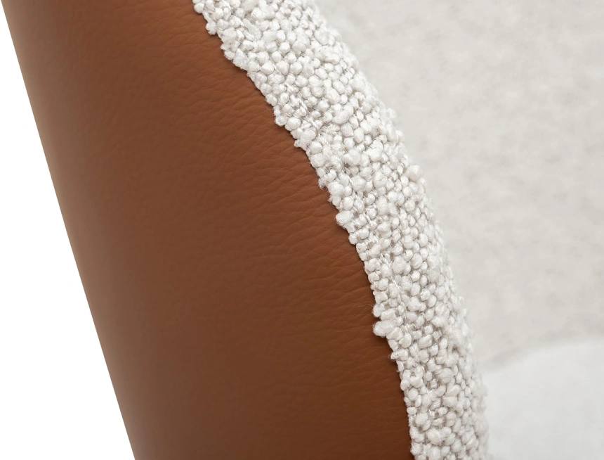  Стул 160KD-80070, мягкий, экокожа, кремовый / терракота