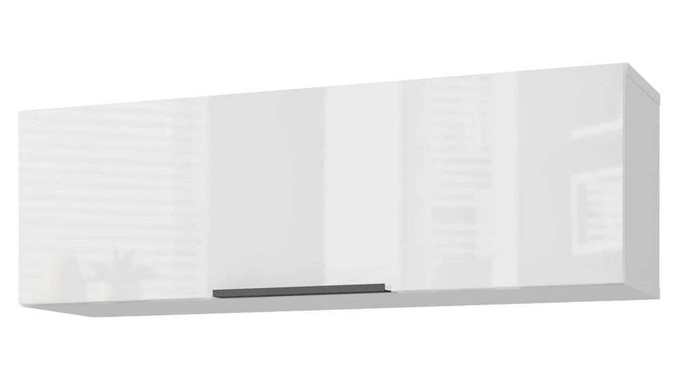Полка настенная Слайд, 89,4x29, Белый глянец