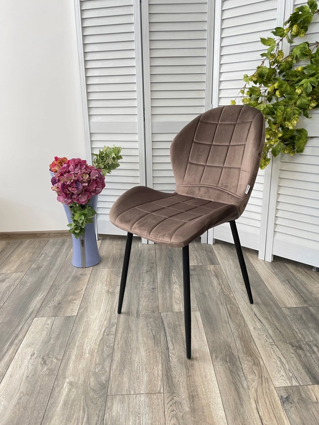 Стул Flower, мягкий, Bluvel-77 Ash Green, велюр
