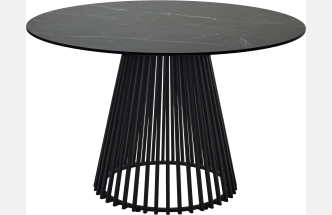 Кухонный стол Terni 120, Matt Black Marble Solid Ceramic Черный мрамор матовый, керамика, Черн.каркас