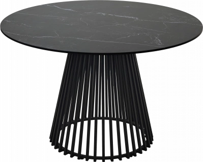 Кухонный стол Terni 120, Matt Black Marble Solid Ceramic Черный мрамор матовый, керамика, Черн.каркас