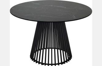 Кухонный стол Terni 120, Matt Black Marble Solid Ceramic Черный мрамор матовый, керамика, Черн.каркас