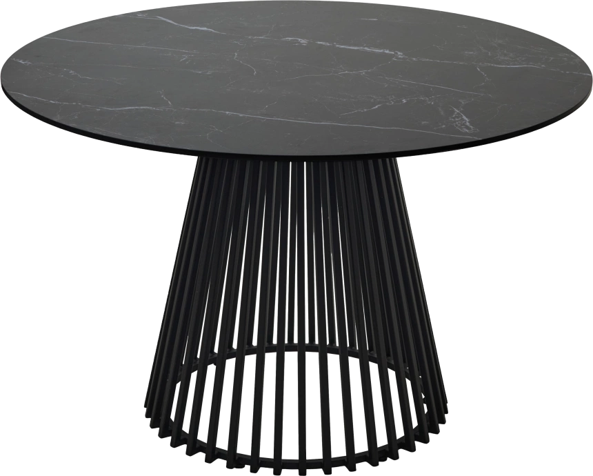 Кухонный стол Terni 120, Matt Black Marble Solid Ceramic Черный мрамор матовый, керамика, Черн.каркас