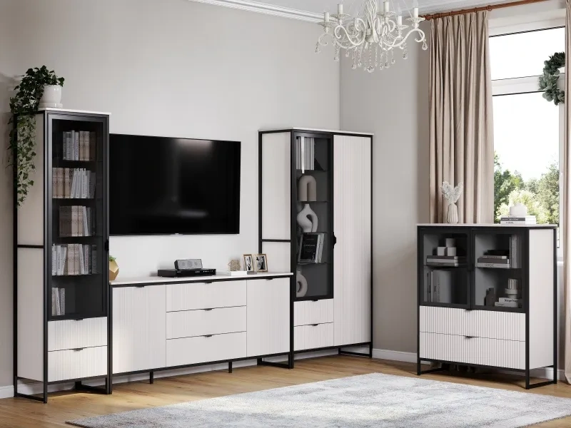 Шкаф однодверный Нора, с ящиками, металл бруклин / персидский жемчуг